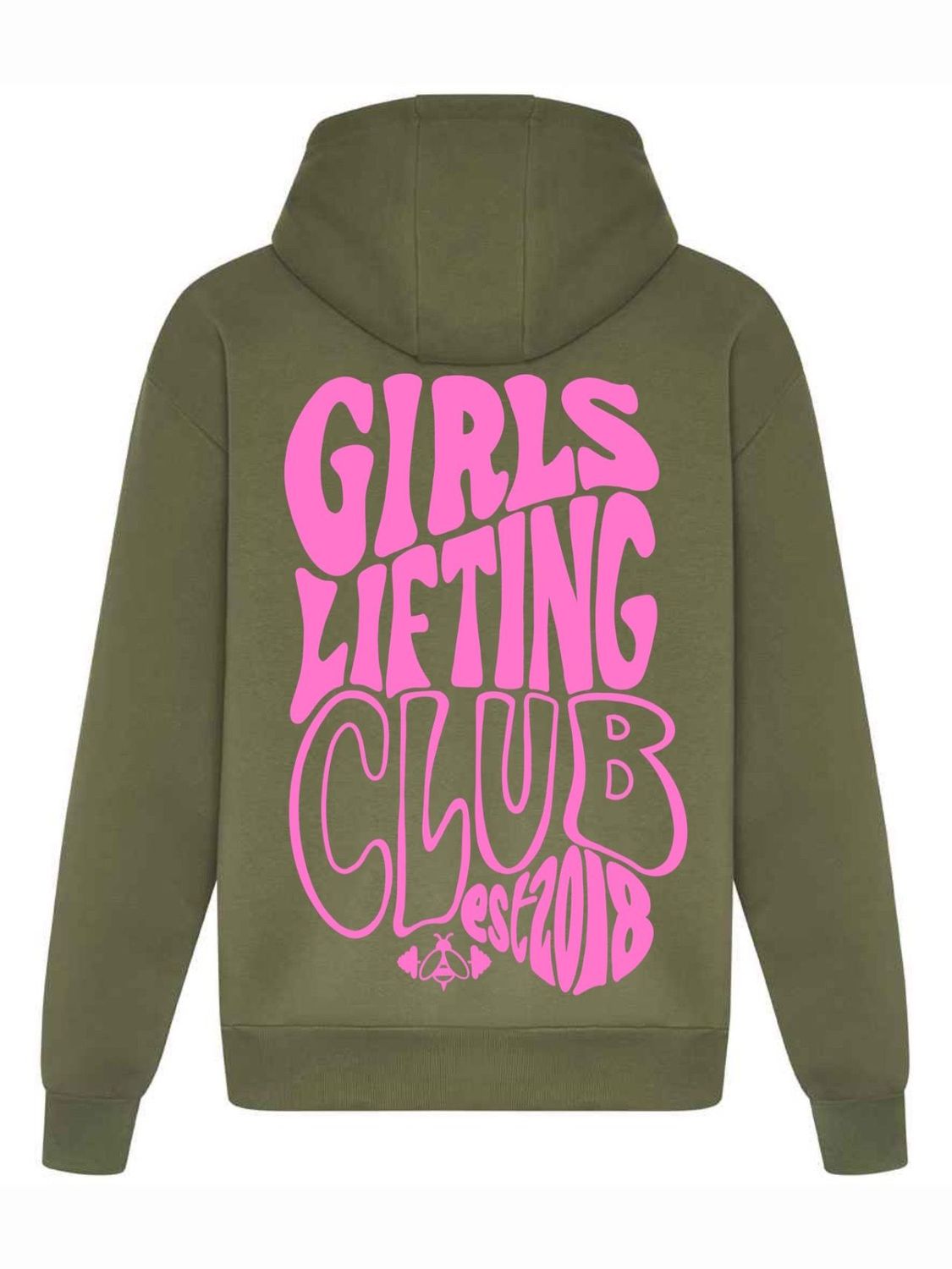GIRLS LIFTING CLUB HOODIE -OVERSIZED GREEN