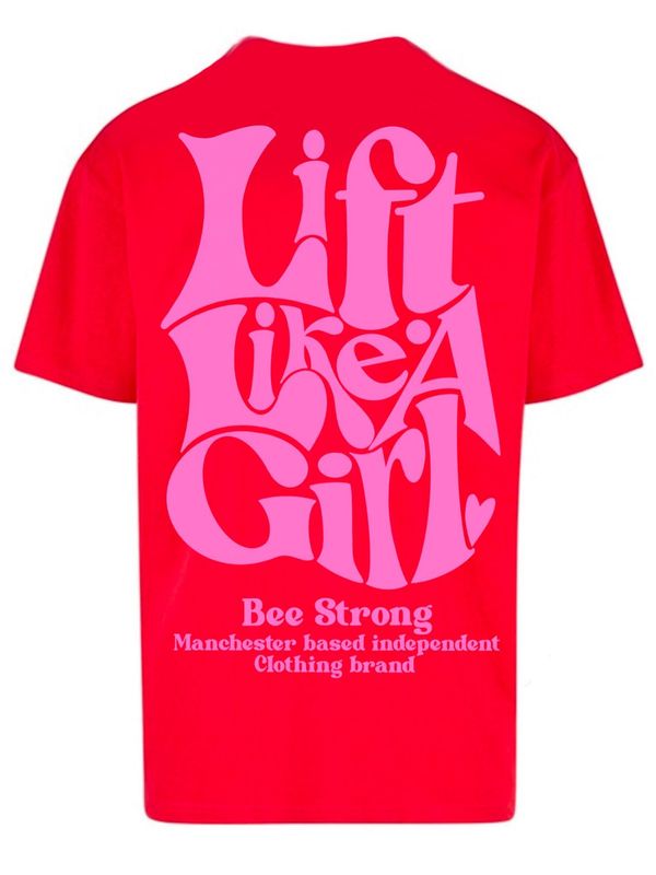 LIFT LIKE A GIRL OVERSIZED TEE - RED