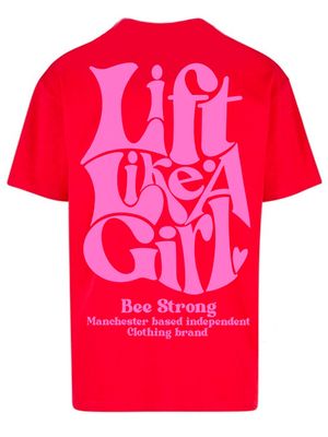 LIFT LIKE A GIRL OVERSIZED TEE - RED
