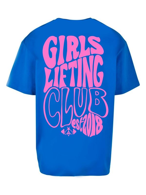 GIRLS LIFTING CLUB OVERSIZED TEE - ROYAL BLUE