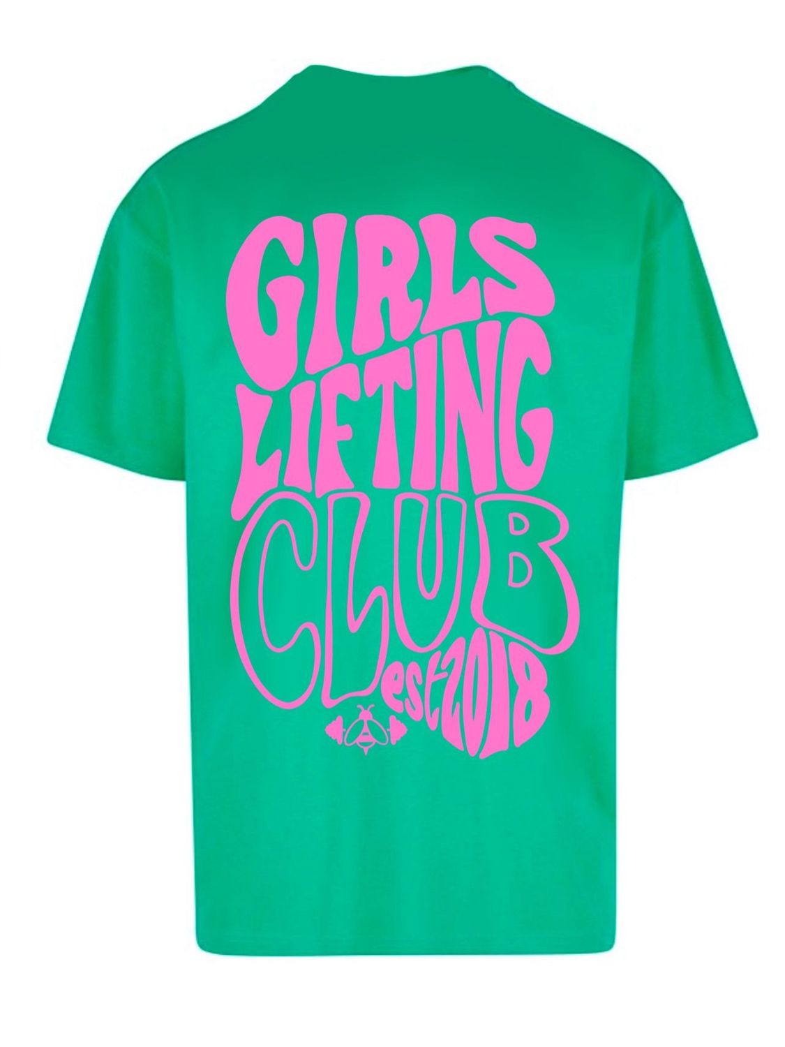 GIRLS LIFTING CLUB OVERSIZED TEE - KELLY GREEN