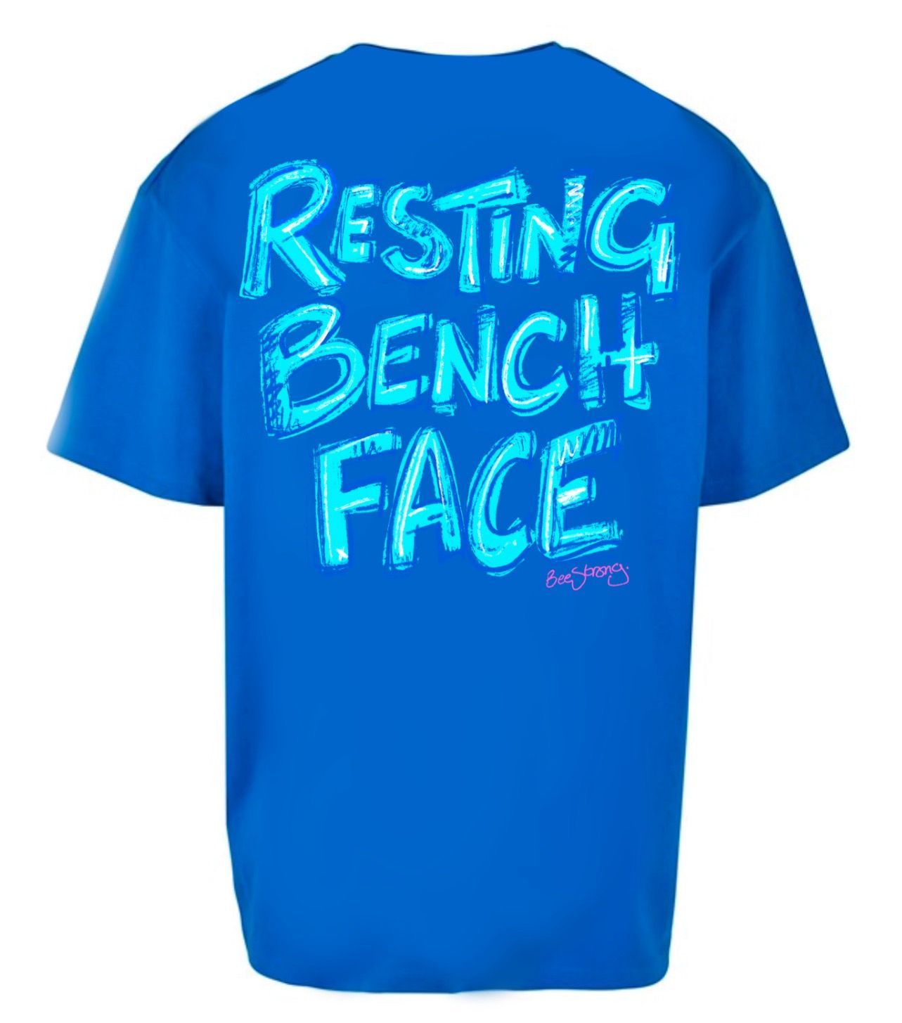 RESTING BENCH FACE OVERSIZED TEE - ROYAL BLUE