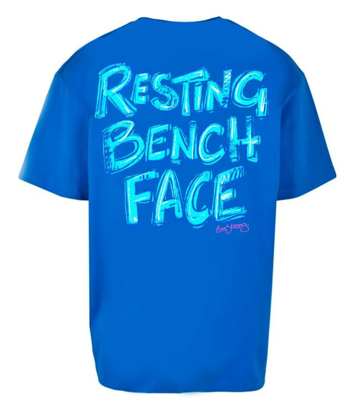 RESTING BENCH FACE OVERSIZED TEE - ROYAL BLUE