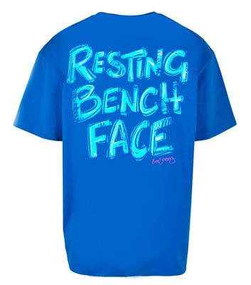 RESTING BENCH FACE OVERSIZED TEE - ROYAL BLUE
