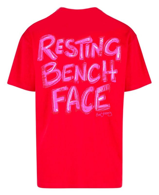 RESTING BENCH FACE OVERSIZED TEE - RED