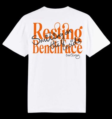 RESTING BENCH FACE CLASSIC OVERSIZED TEE - WHITE
