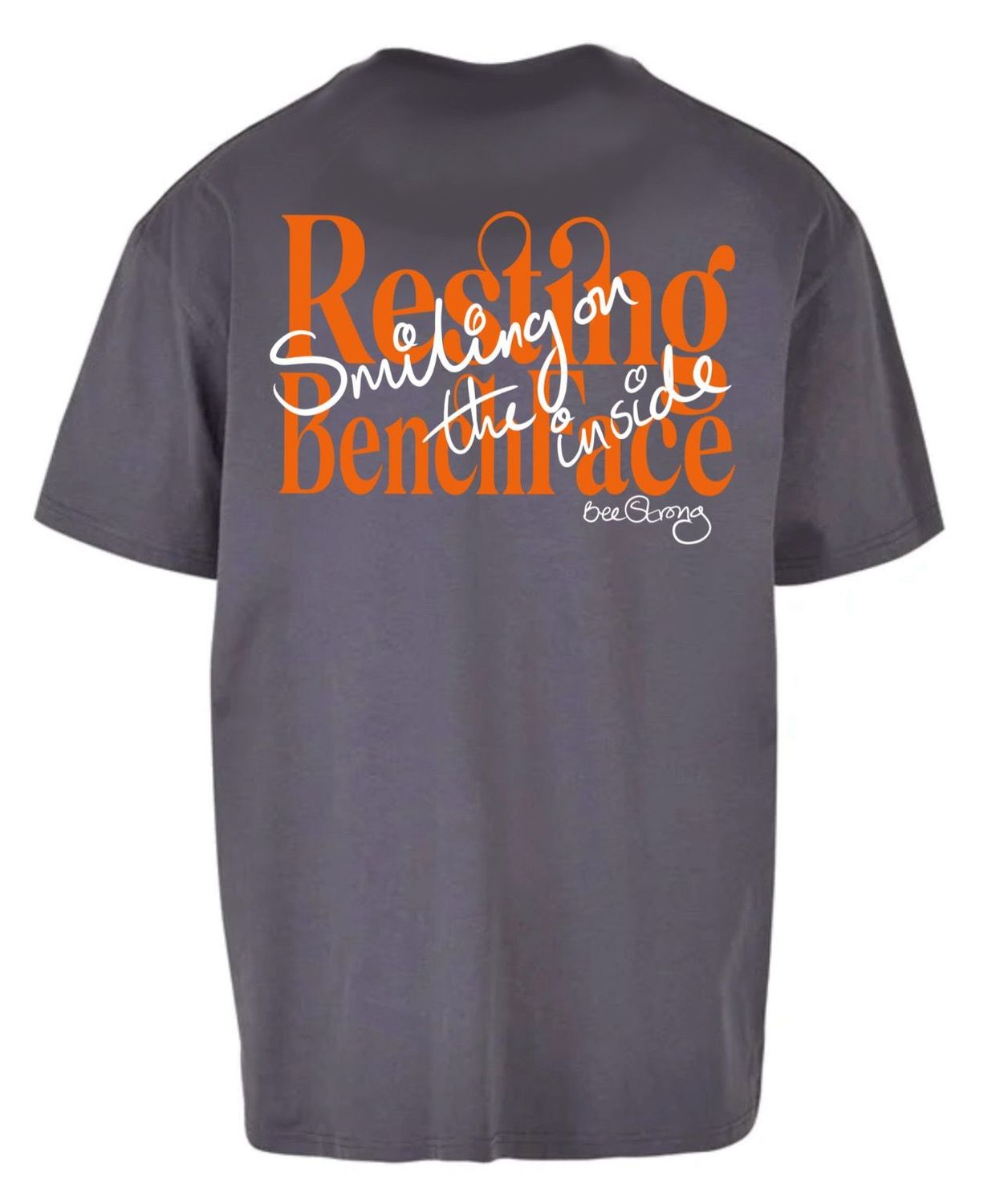 RESTING BENCH FACE CLASSIC OVERSIZED TEE - CHARCOAL