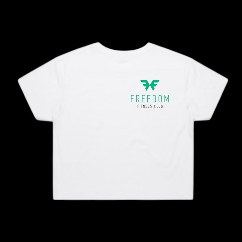 FREEDOM  - WHITE CROPPED TEE