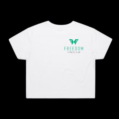 FREEDOM  - WHITE CROPPED TEE