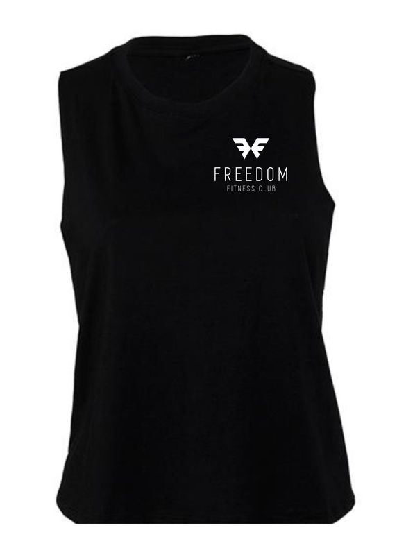 FREEDOM CROPPED RACERBACK VEST - BLACK