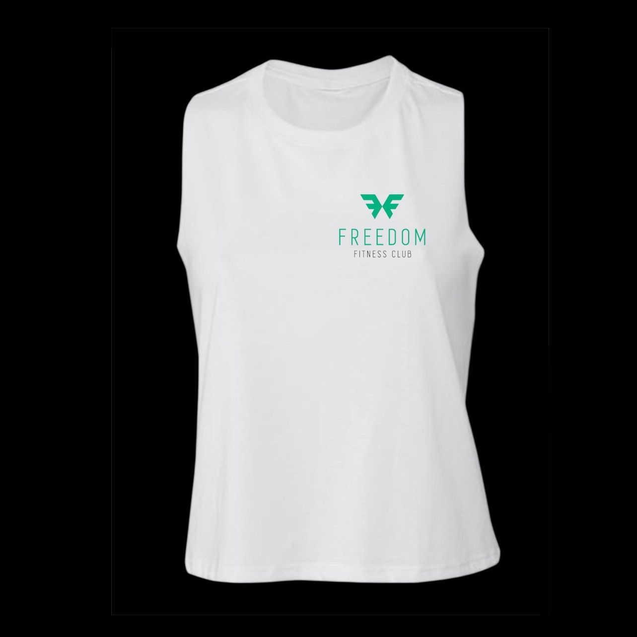 FREEDOM CROPPED RACERBACK VEST - WHITE