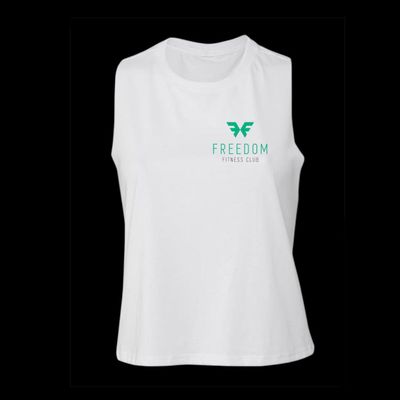 FREEDOM CROPPED RACERBACK VEST - WHITE