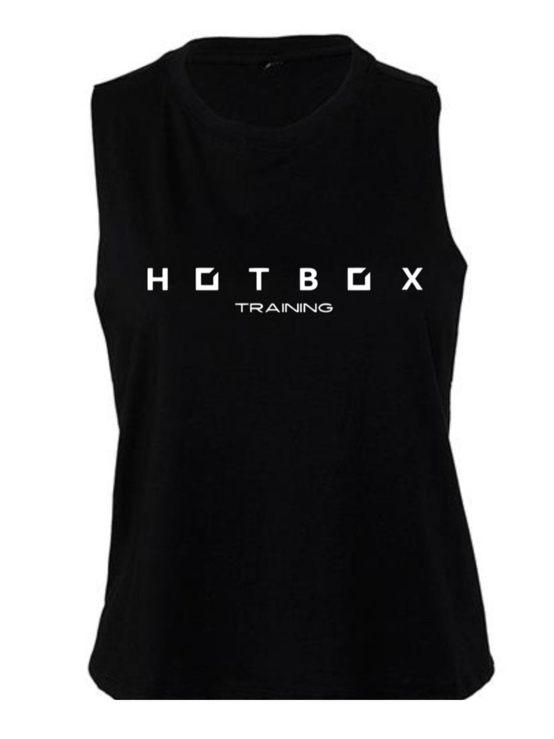 HOT BOX CROPPED RACERBACK VEST - BLACK