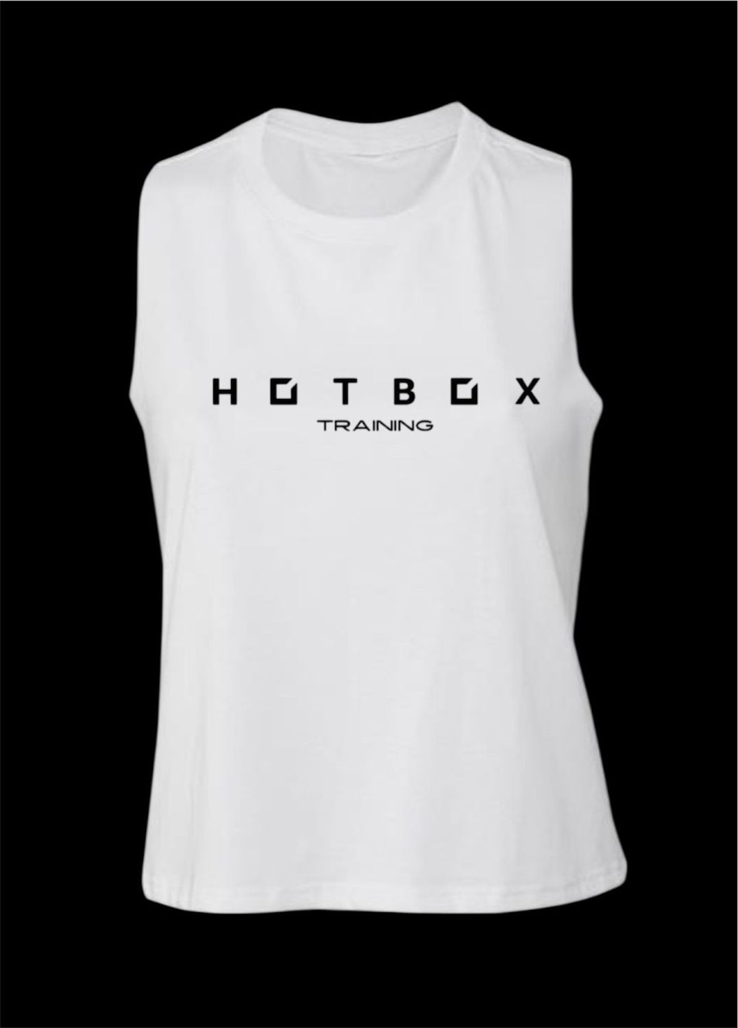 HOT BOX CROPPED RACERBACK VEST - WHITE