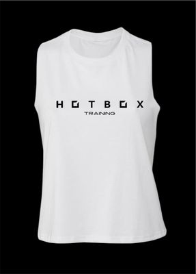 HOT BOX CROPPED RACERBACK VEST - WHITE
