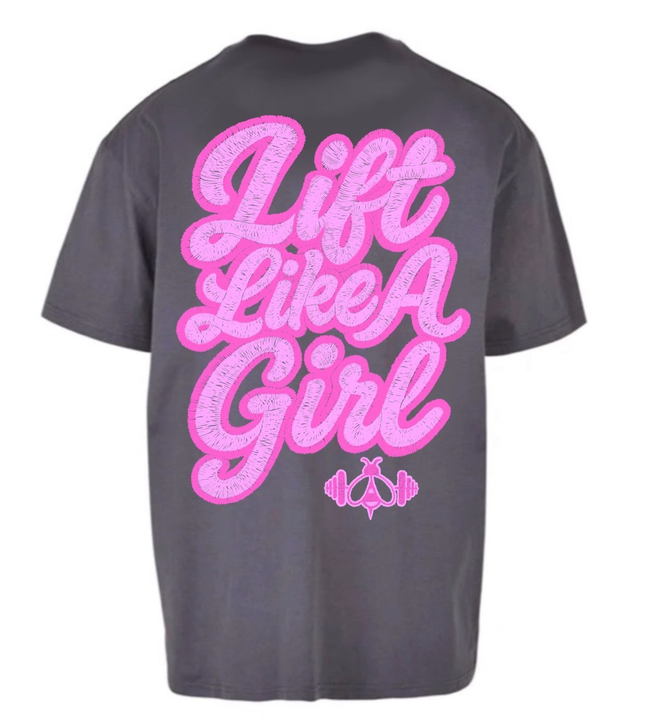 LIFT LIKE A GIRL 25 OVERSIZED TEE - CHARCOAL GREY