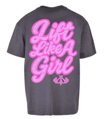 LIFT LIKE A GIRL 25 OVERSIZED TEE - CHARCOAL GREY