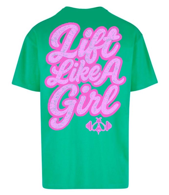 LIFT LIKE A GIRL 25 OVERSIZED TEE - KELLY GREEN