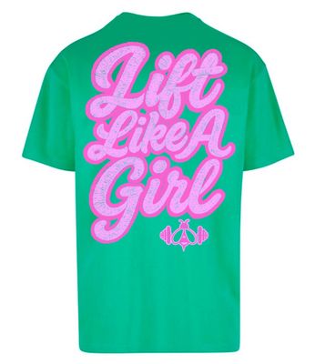 LIFT LIKE A GIRL 25 OVERSIZED TEE - KELLY GREEN