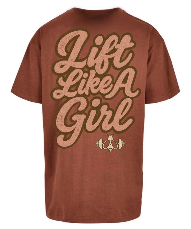 LIFT LIKE A GIRL 25 OVERSIZED TEE - CHOCOLATE