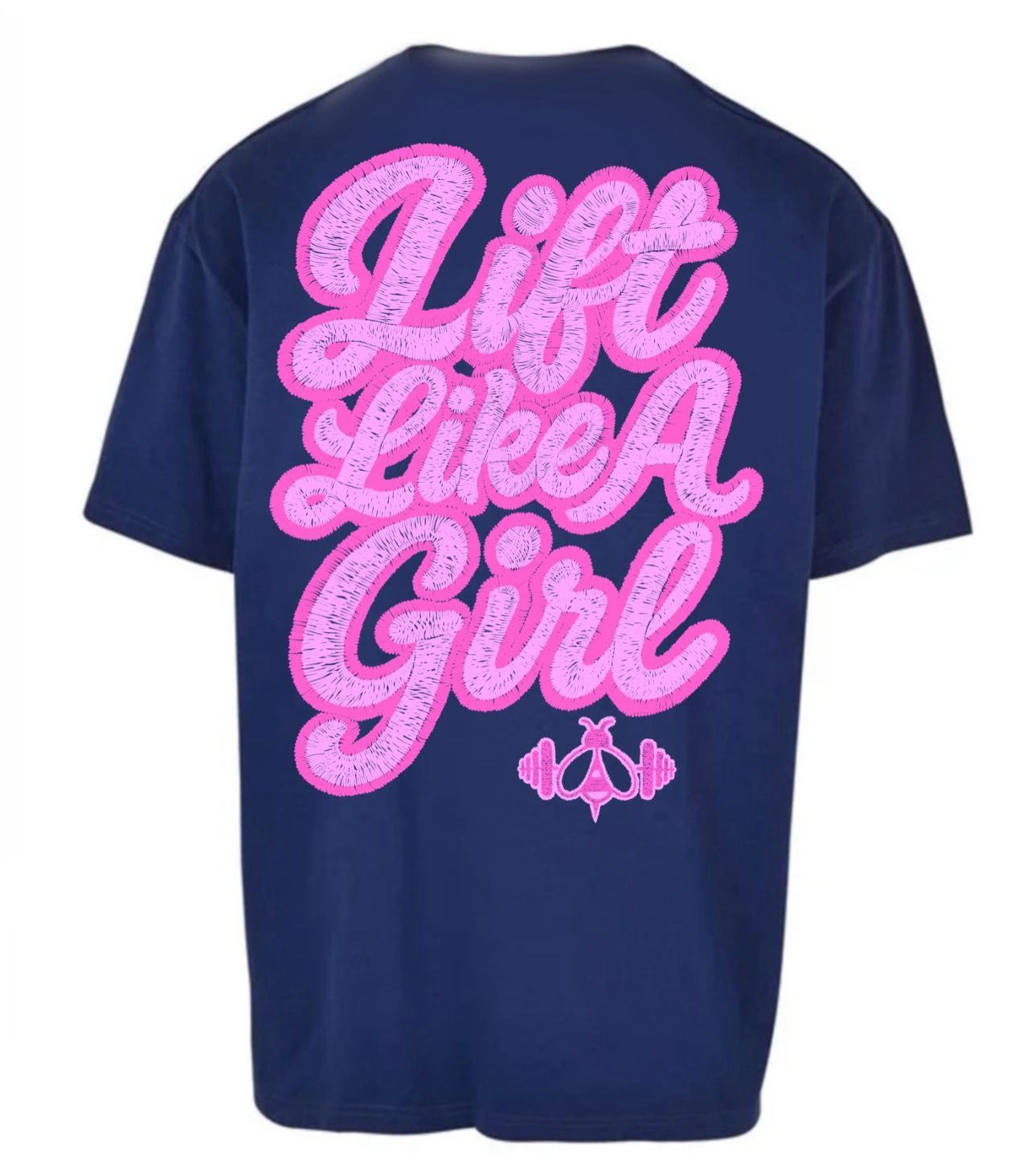 LIFT LIKE A GIRL 25 OVERSIZED TEE - NAVY