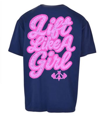 LIFT LIKE A GIRL 25 OVERSIZED TEE - NAVY