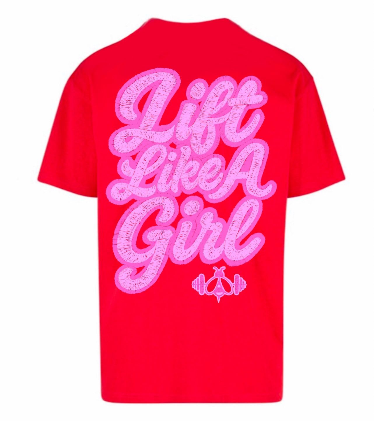 LIFT LIKE A GIRL 25 OVERSIZED TEE - RED
