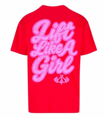 LIFT LIKE A GIRL 25 OVERSIZED TEE - RED