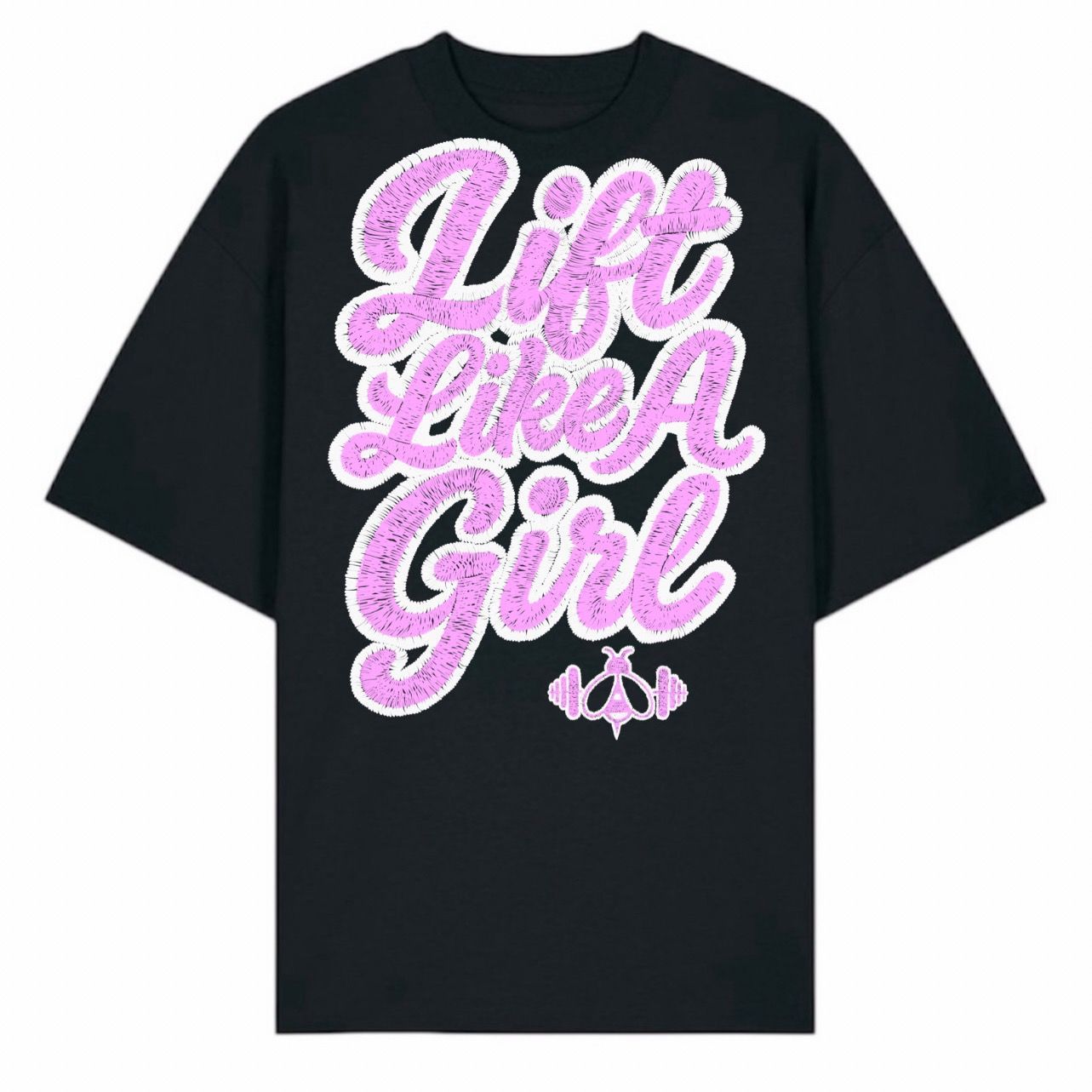 LIFT LIKE A GIRL 25 OVERSIZED TEE - BLACK
