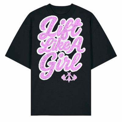 LIFT LIKE A GIRL 25 OVERSIZED TEE - BLACK