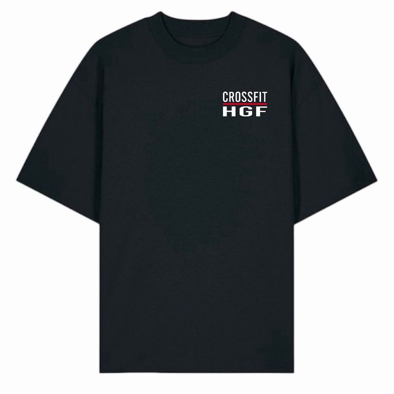 HOOKGRIP - SQUARE LOGO  - BLACK OVERSIZED TEE
