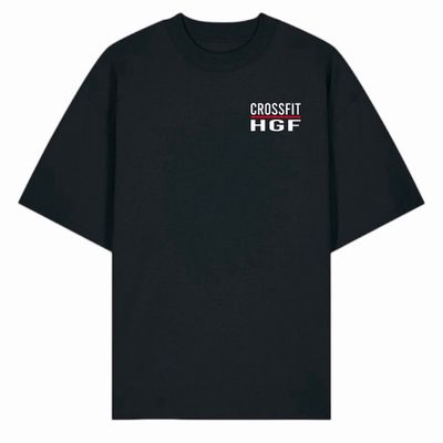 HOOKGRIP - SQUARE LOGO  - BLACK OVERSIZED TEE
