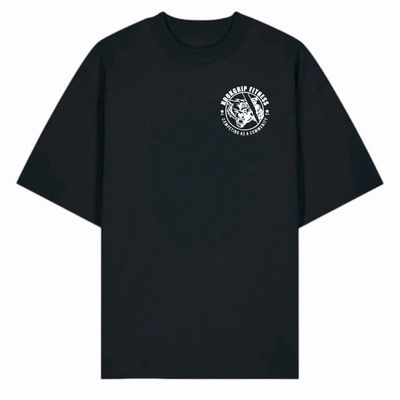 HOOKGRIP - ROUND LOGO  - BLACK OVERSIZED TEE