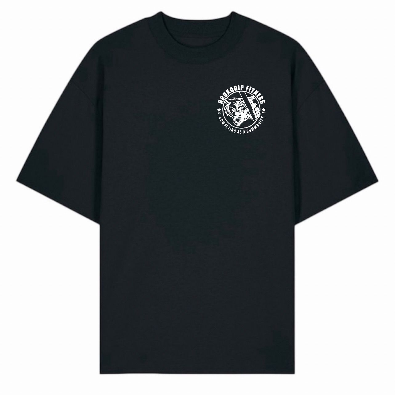 HOOKGRIP - ROUND LOGO - BLACK STANDARD TEE