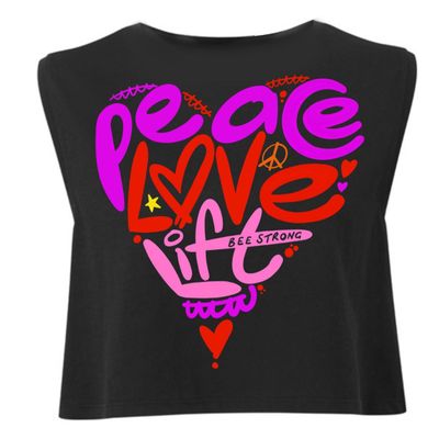 PEACE LOVE LIFT - CROPPED TANK