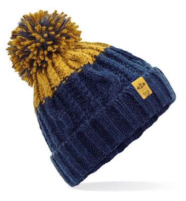 APRES BOBBLE HAT NAVY & MUSTARD APRES BOBBLE HAT NAVY & MUSTARD