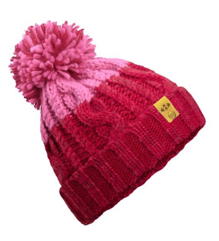 APRES BOBBLE HAT RASPBERRY
