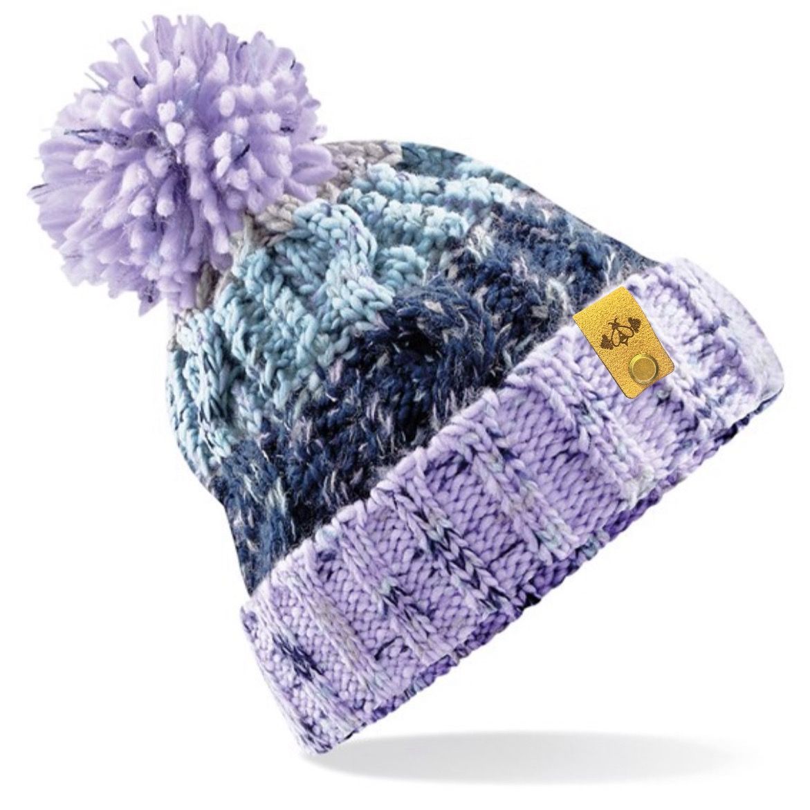 CORKSCREW BOBBLE HAT LILACS