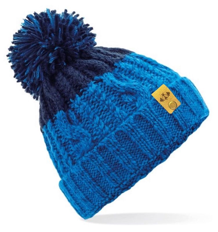APRES BOBBLE HAT ROYAL BLUE & NAVY