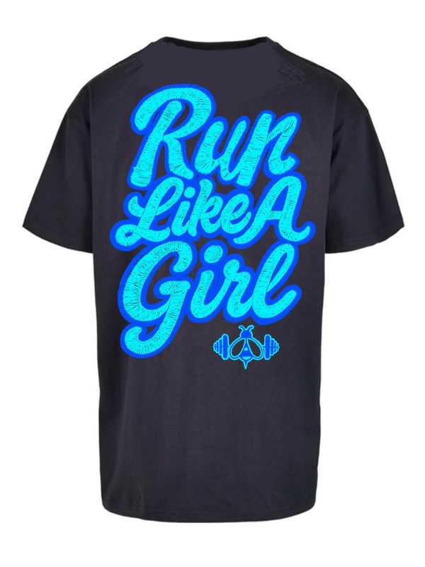RUN LIKE A GIRL OVERSIZED TEE - CHOOSE YOUR OWN COLOURS