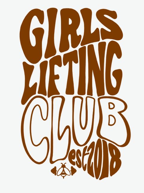 CHOCOLATE BROWN PRINT - GIRLS LIFTING CLUB OVERSIZED TEE