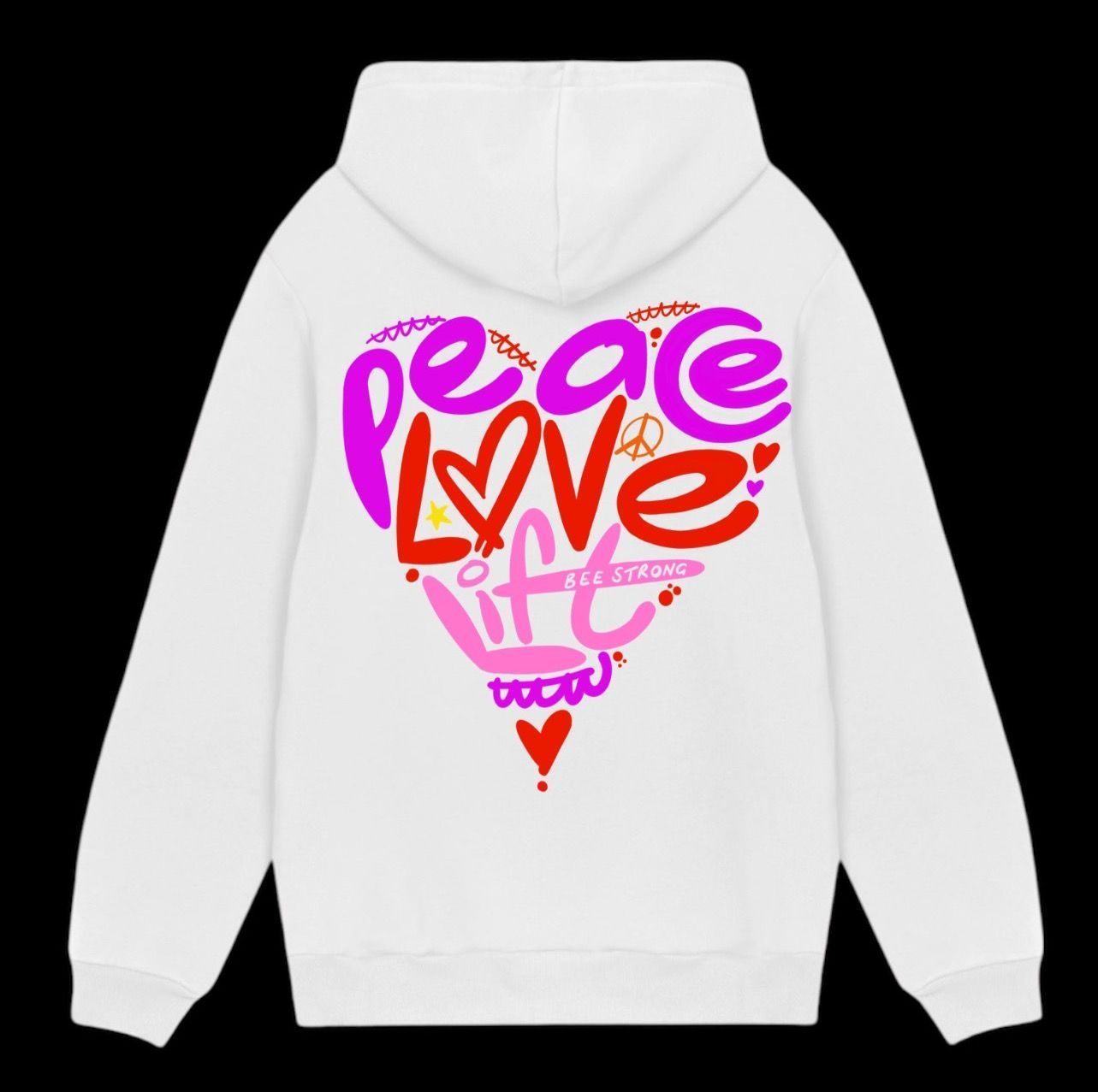 PEACE LOVE LIFT OVERSIZED HOODIE - Choose your own colours