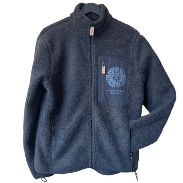 SALE - XS - BLACK & TAN SHERPA FLEECE JACKET