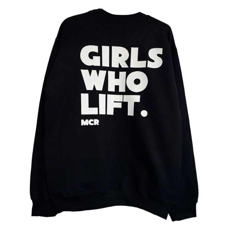 SALE - GIRLS WHO LIFT SWEATSHIRT - B&W - SMALL