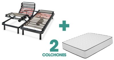 SOMIER ARTICULADO ELÉCTRICO DOBLE LECHO y COLCHONES