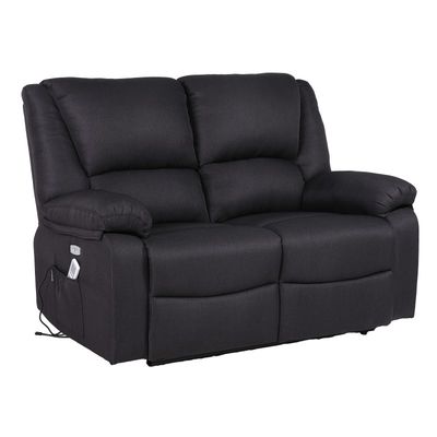 Sofá 2 Plazas con Reclinación Independiente Eléctrica y Masaje - Modo Reclinable TV Independiente en Cada Lado, 8 Vibro motores, Calor Lumbar, Doble Botonera