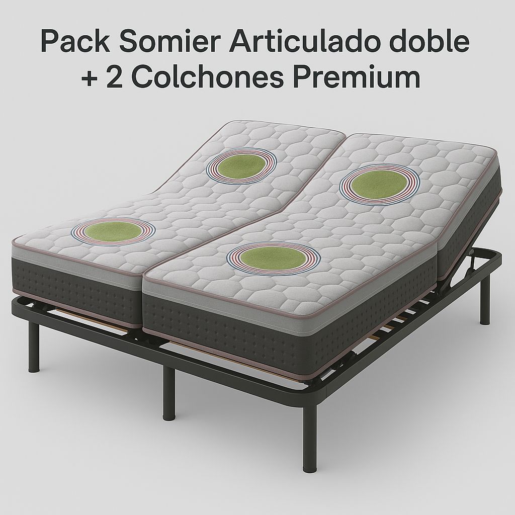 CAMA ARTICULADO ELÉCTRICO DOBLE LECHO-COLCHONES VISCO JADE CAMA ARTICULADO ELÉCTRICO DOBLE LECHO-COLCHONES VISCO JADE