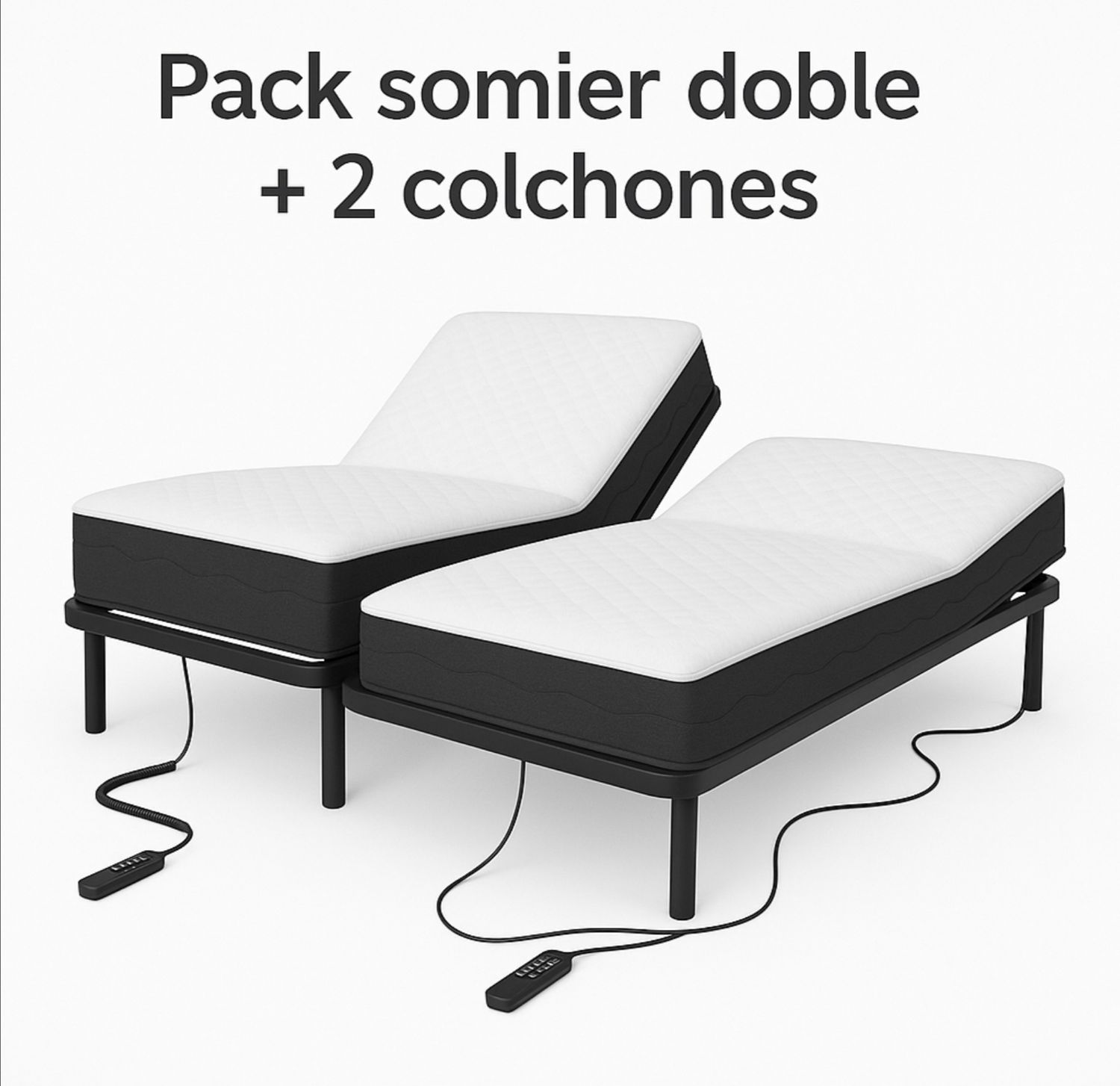 CAMA SOMIER ARTICULADO ELÉCTRICO DOBLE LECHO y COLCHONES CAMA SOMIER ARTICULADO ELÉCTRICO DOBLE LECHO y COLCHONES