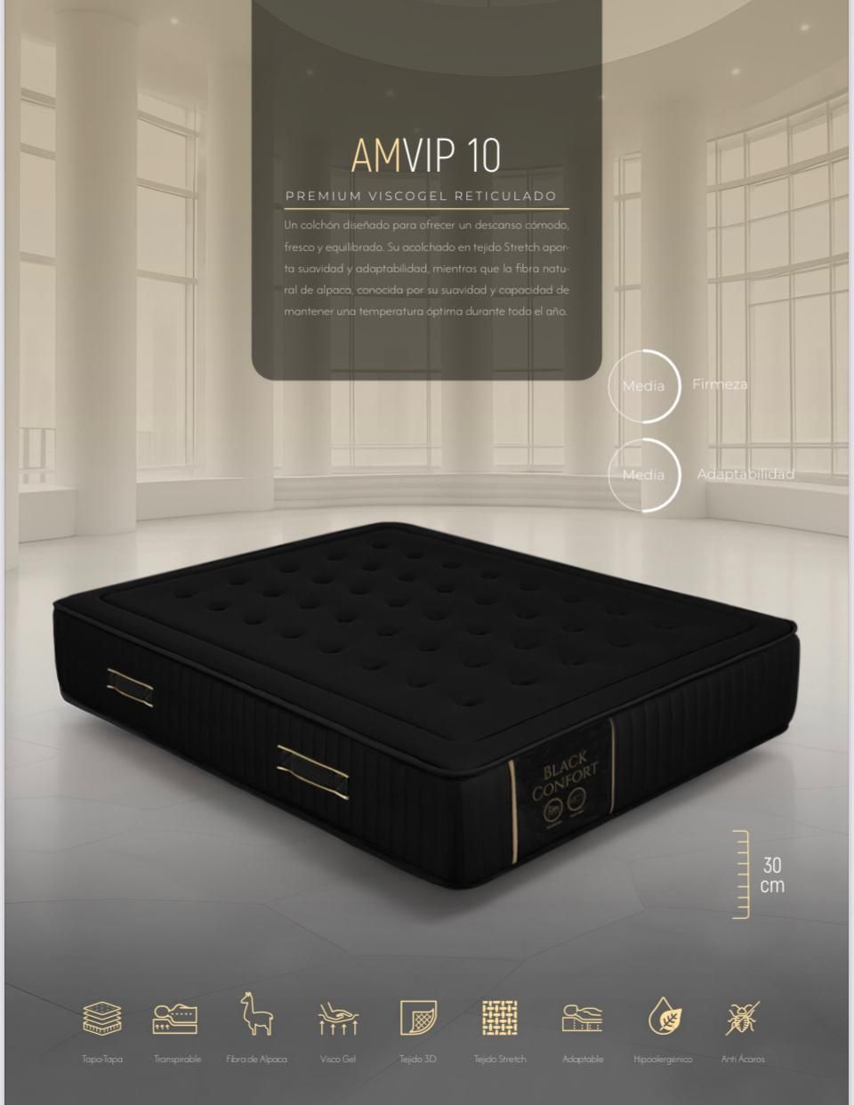 COLCHON PREMIUM GM10 VISCOGEL RETICULADO