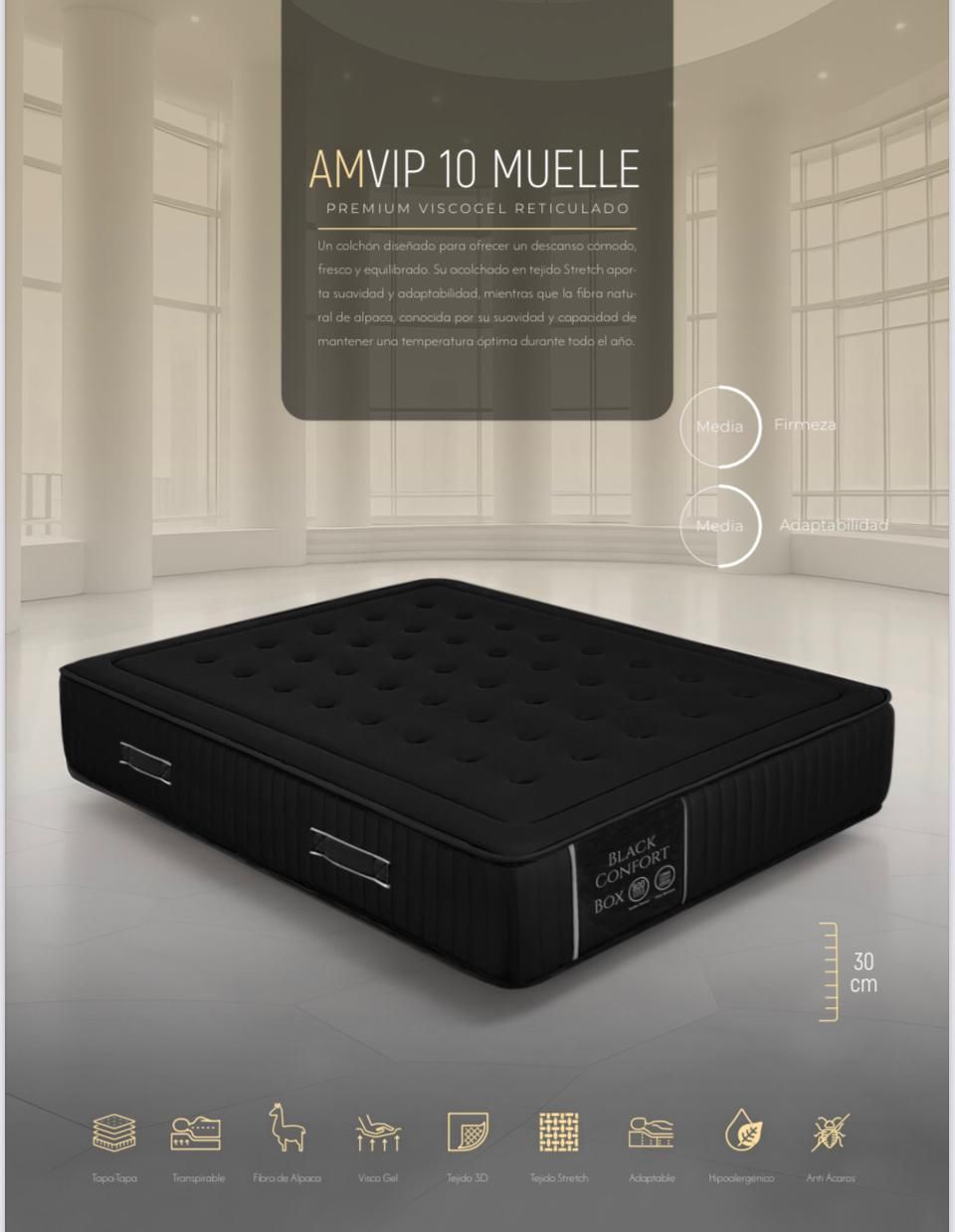 COLCHON PREMIUM GM10 VISCOGEL RETICULADO CON MUELLE COLCHON PREMIUM GM10 VISCOGEL RETICULADO CON MUELLE